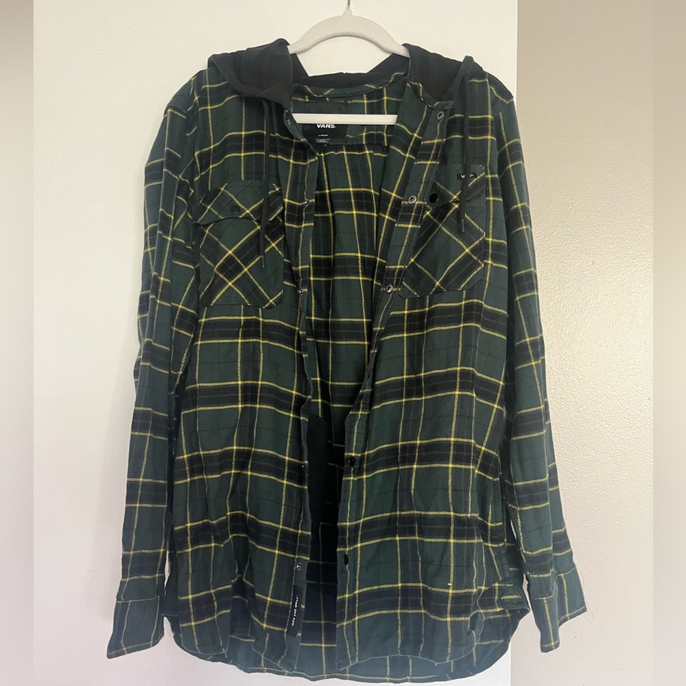 Vans Black and Yellow Plaid Shirt Jacket